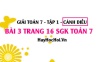 Giải bài 3 trang 16 Toán 7 Tập 1 SGK Cánh Diều